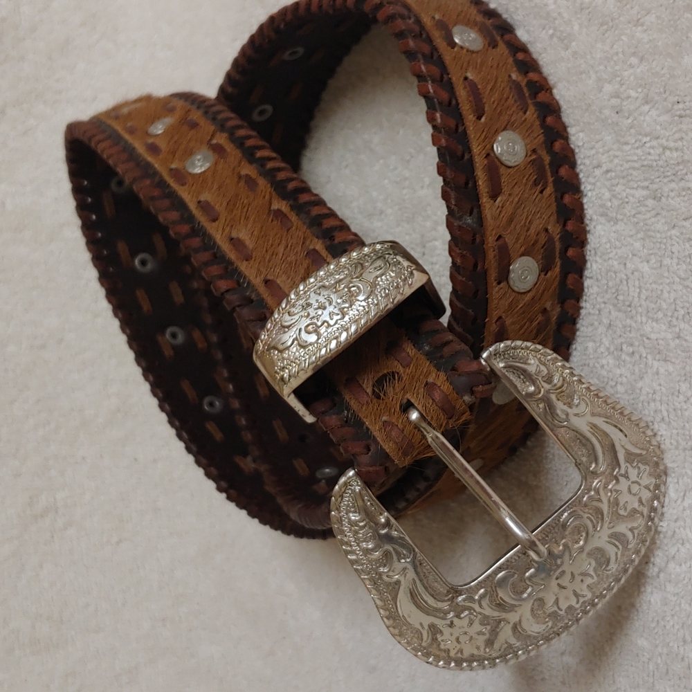 Horse hair, and leather western Cowgirl belt... Beautiful!!!!  Top quality